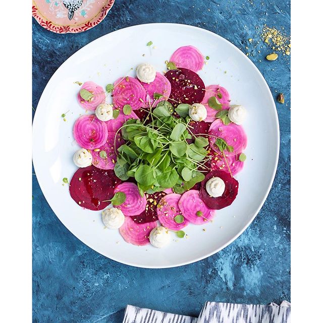 Pickled Beet Carpaccio With Horseradish Cashew Cream Recipe The Feedfeed