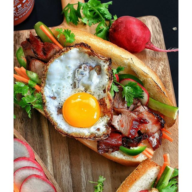 Char Siu Banh Mi With Fried Egg And Pickled Vegetables Recipe The Feedfeed