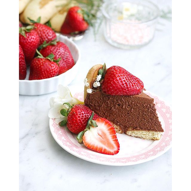 Chocolate Mousse Ice Cream Cake With Strawberries Recipe The Feedfeed