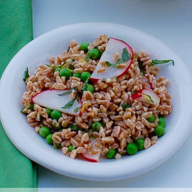 Spring Pea & Radish Farro Salad With Lemon Mint Vinaigrette Recipe