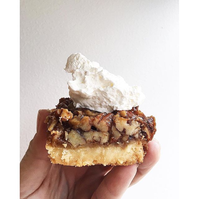 Pecan Squares With Whipped Cream recipe