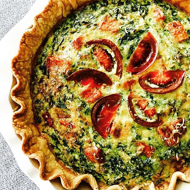 Quiche With Kale, Roasted Sweet Potatoes, Zucchini, Scallions, Aged ...