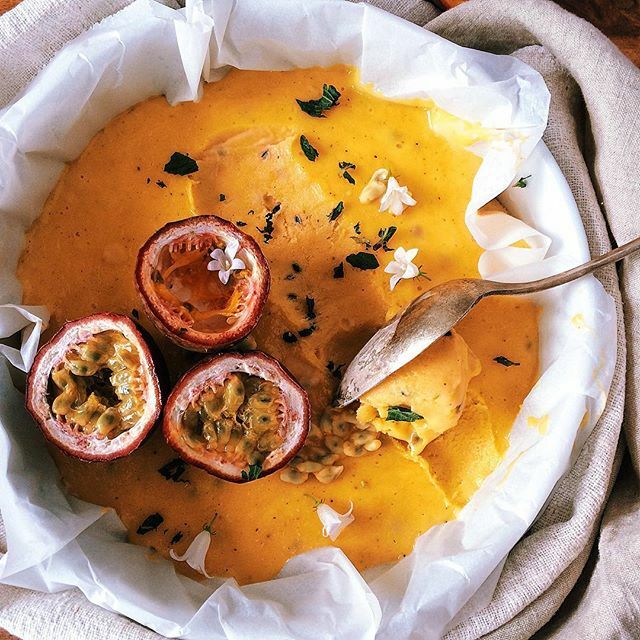 No Churn Mango And Passion Fruit Ice Cream By Holasus Quick Easy Recipe The Feedfeed