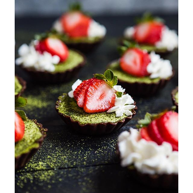 Vegan Strawberry And Matcha Brownie Tarts Recipe The Feedfeed