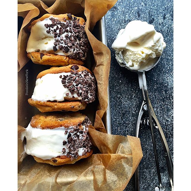 Salted Tahini And Walnut Chocolate Chip Cookie Ice Cream Sandwiches Recipe The Feedfeed