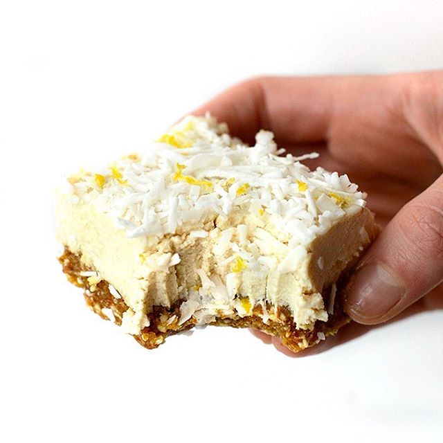 Raw Lemon And Coconut Cream Cheesecake Bars Recipe The Feedfeed