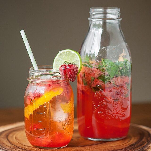 Basil & Honey Strawberry Punch recipe