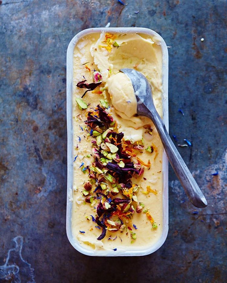 Mango Kulfi With Dried Pistachios And Hibiscus Flowers Recipe The