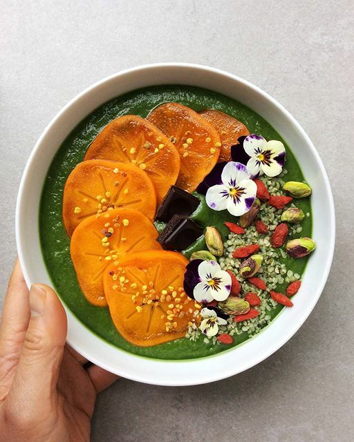 Matcha And Persimmon Smoothie Bowl by  | Quick & Easy  Recipe | The Feedfeed