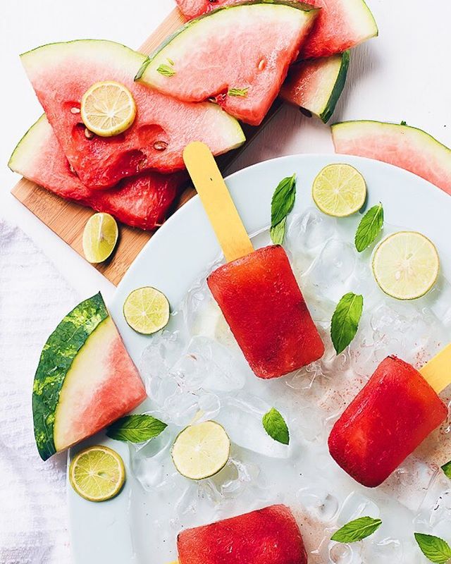 Watermelon, Mint And Lime Popsicles recipe
