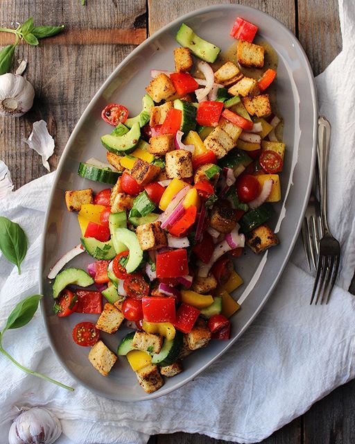 Panzanella Salad With Homemade Croutons Recipe | The Feedfeed