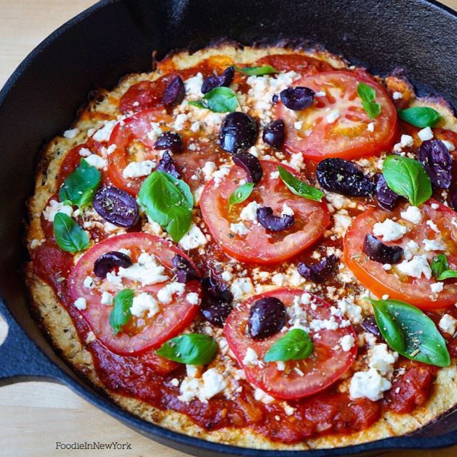 Feta And Olive Cauliflower Crust Pizza Recipe The Feedfeed