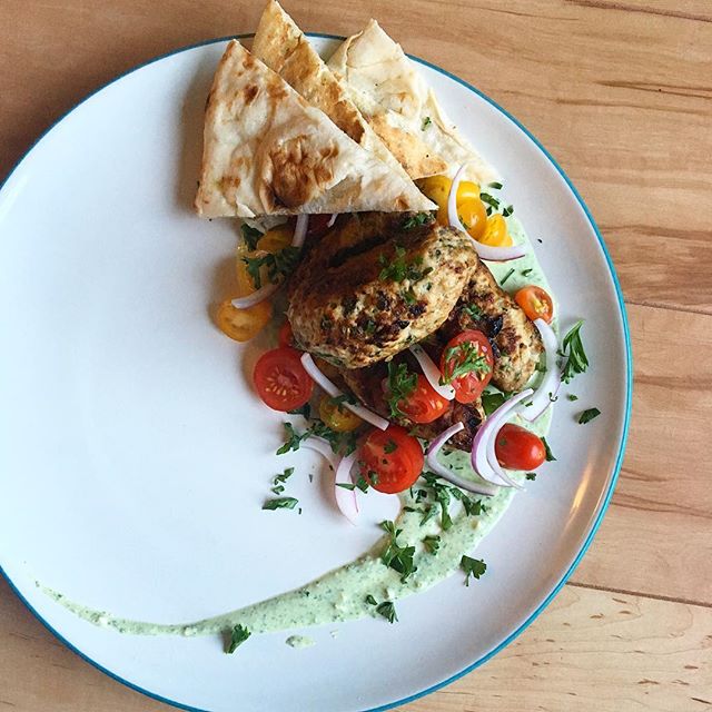 Turkey Kofta With Spinach Feta Yogurt Sauce Recipe The Feedfeed