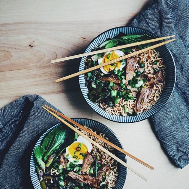 Ramen With Coconut, Ginger And Lemongrass Broth With Roasted