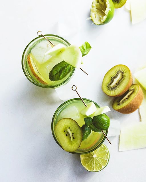Honeydew, Kiwi, Shiso, Sake And Gin Cocktail recipe