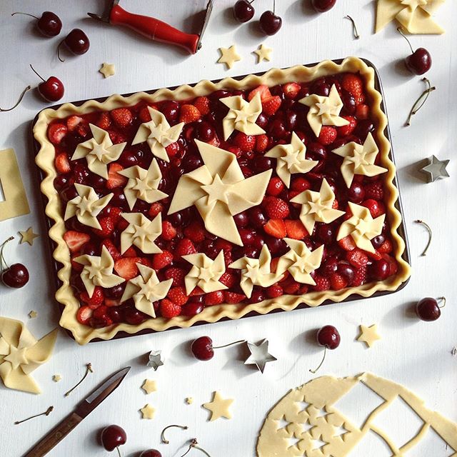 Cherry Strawberry And Raspberry Pinwheel Slab Pie Recipe By Jo Harrington The Feedfeed