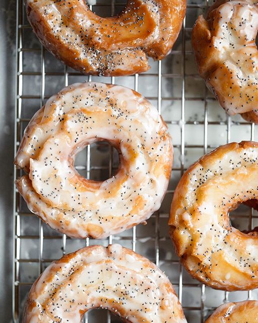 Glazed Lemon Poppy Seed Old Fashioned Donuts Recipe By Teresa Floyd The Feedfeed