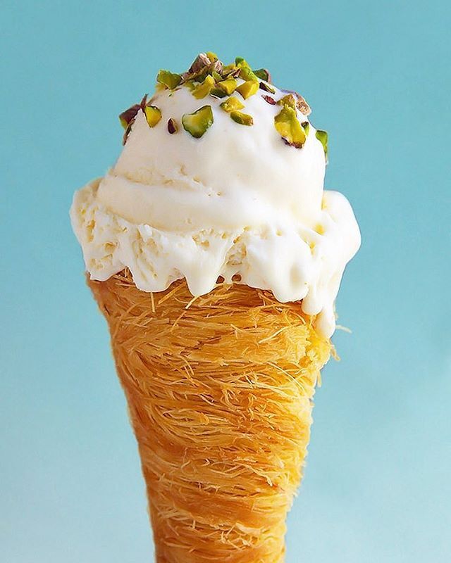 Konafa Cones With No Churn Orange Blossom And Rose Water Ice Cream By Cleobuttera Quick Easy Recipe The Feedfeed