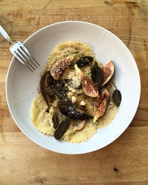 Ravioli With Figs, Walnuts And Goat Cheese In Sage Butter Sauce Recipe