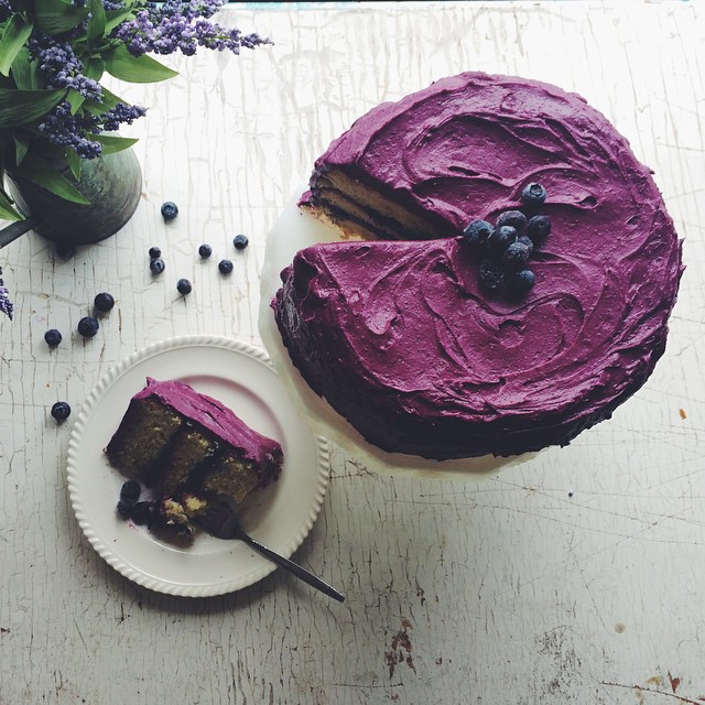 Lemon Layer Cake, Brushed With Lemon Glaze, Filled With Blueberry ...