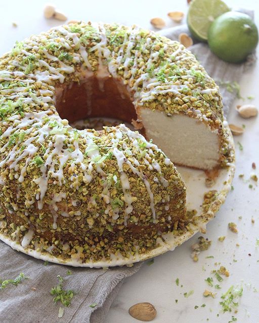 Lime Glazed And Pistachio Crusted Angel Food Cake recipe ...