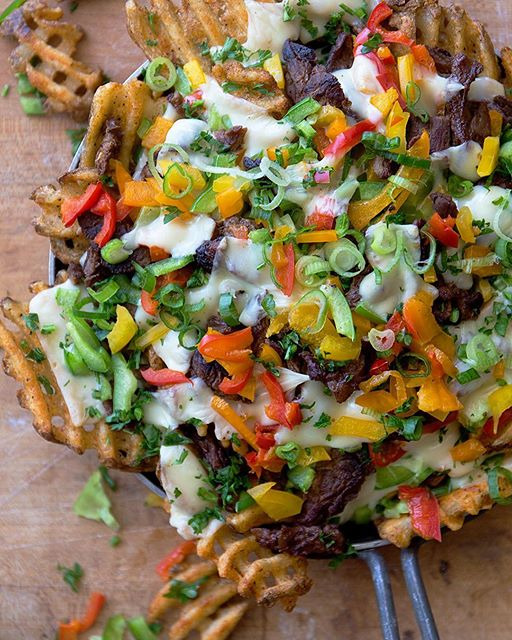 Philly Cheesesteak Waffle Fries Recipe By Food Family Matt The Feedfeed