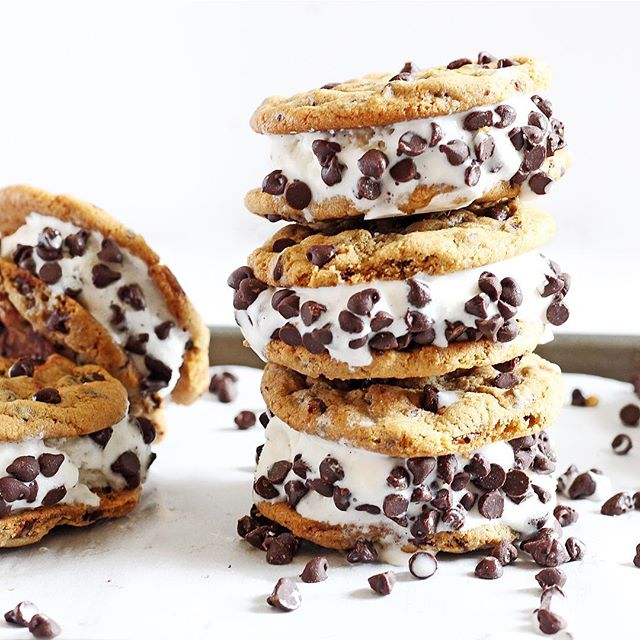 Chocolate Chip Cookie Ice Cream Sandwiches Recipe | The Feedfeed