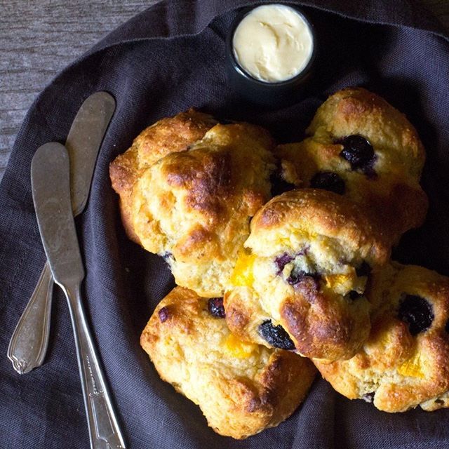 Peach Drop Einkorn Flour Biscuits With Blueberries Recipe The Feedfeed