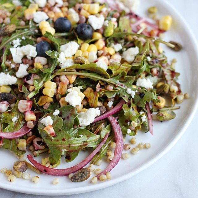 Arugula, Sorghum And Corn Salad Blueberry And Balsamic Dressing recipe ...