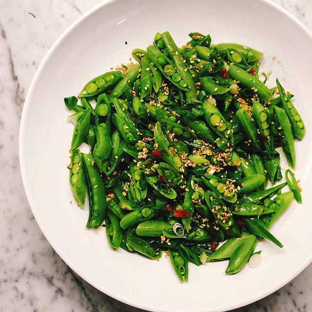 Spicy Sesame Snap Peas With Scallions by coluhenry Quick & Easy