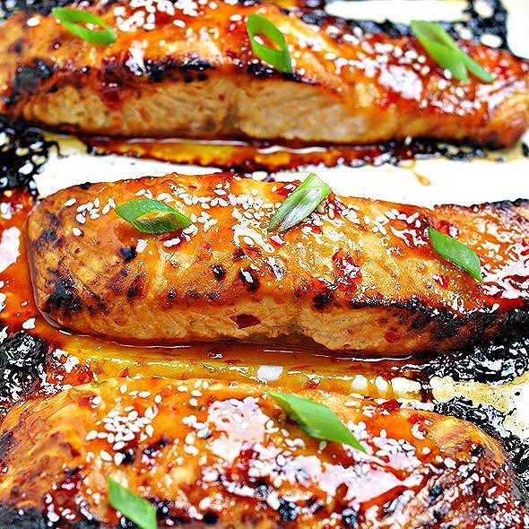 Sticky Sweet Chili Grilled Salmon Recipe | The Feedfeed