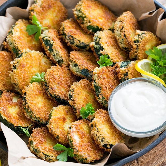 Crispy Panko Coated Zucchini Bites With Garlic Aioli Dip Recipe | The ...