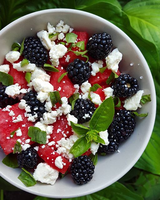 Watermelon Blackberry Summer Salad by pleasepassthefreckles | Quick ...