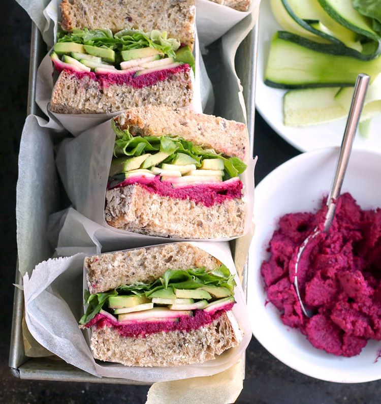 Beet Hummus Sandwich Recipe The Feedfeed