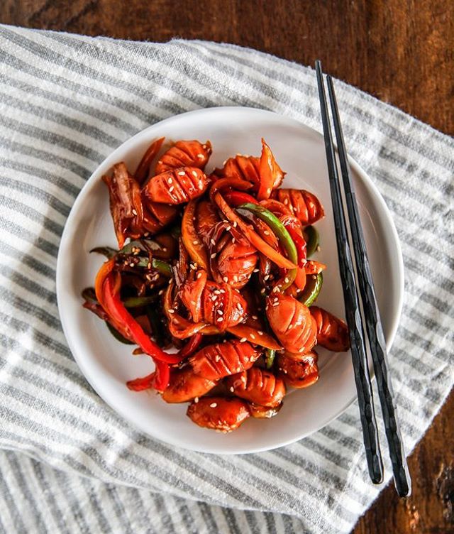 Korean Style Sausage Stir Fry Recipe | The Feedfeed