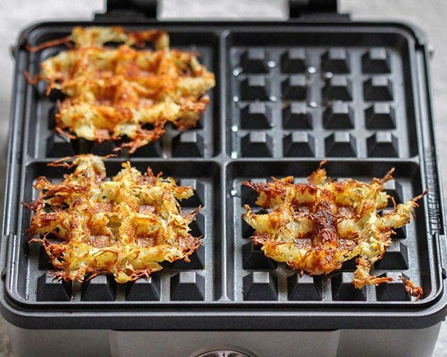 Bacon, Egg And Cheddar Hashbrown Waffles by madebyablonde