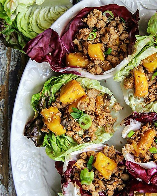 Sweet And Spicy Chicken And Pineapple Lettuce Wraps by