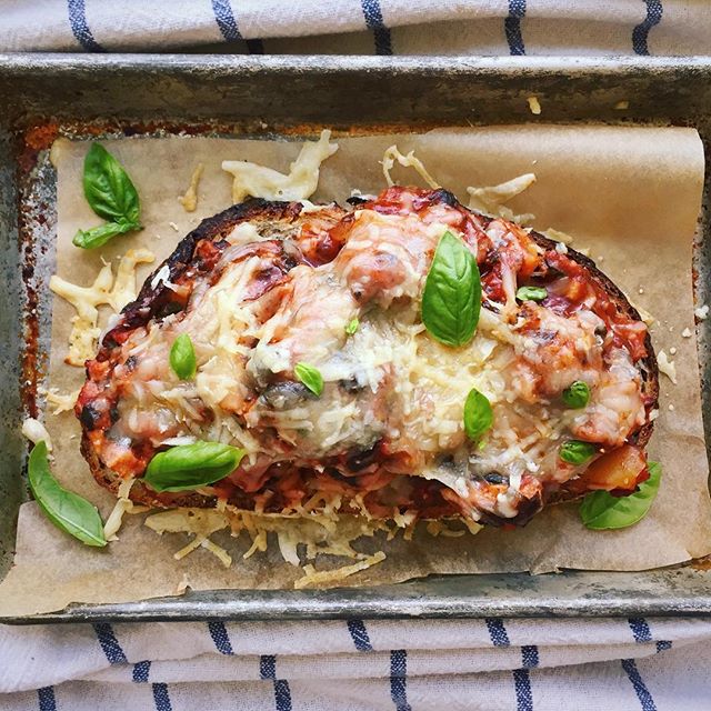 Open Faced Chicken & Sausage Pizza Sandwich Recipe The Feedfeed