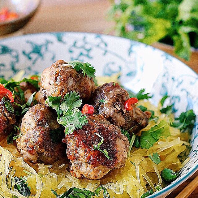 Vietnamese Meatballs With Spaghetti Squash Noodles Recipe The Feedfeed