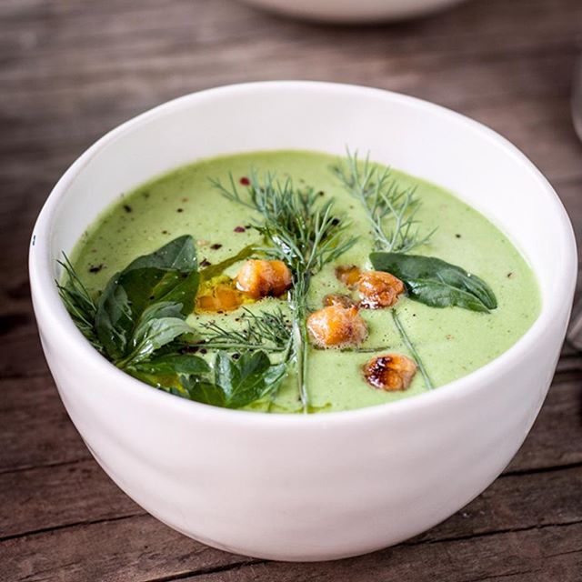 Chilled Cucumber Tahini Soup With Cumin Spiced Chickpeas Recipe The