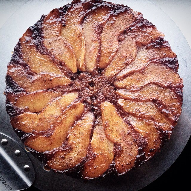 Anjou Pear Upsidedown Cake With Cardamom & Cream Recipe The Feedfeed
