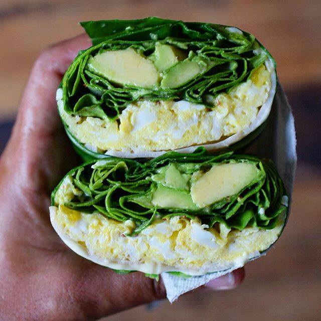 Collard Green Wrap With Scrambled Eggs Smoked Turkey Spinach And Avocado By Thecastawaykitchen Quick Easy Recipe The Feedfeed