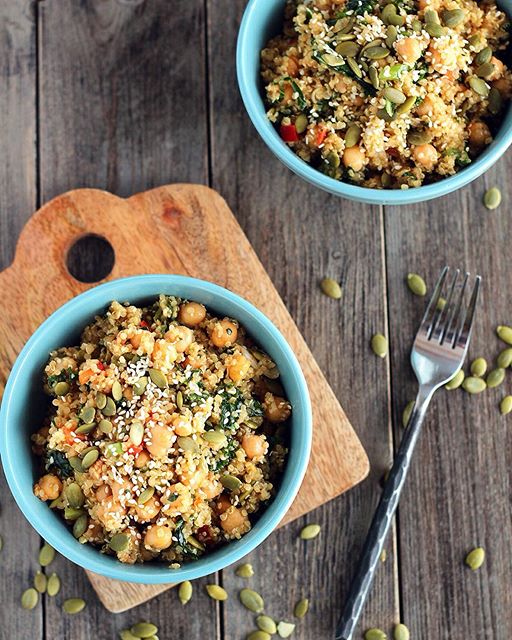 Chickpea Quinoa Salad With Orange Soy & Sesame Dressing by ilovegan
