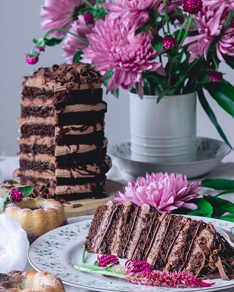 Chocolate Hazelnut Layer Cake Recipe By Kayley Mccabe The Feedfeed