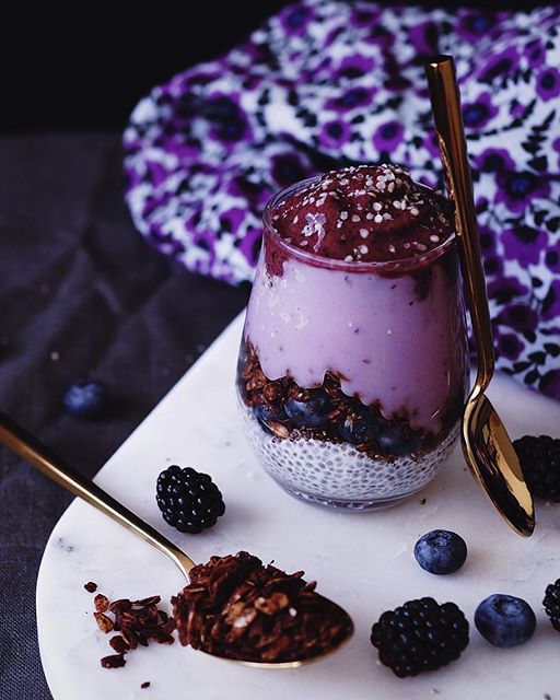 Acai Blueberry Smoothie And Chia Pudding Parfait By Foodbycherry Quick And Easy Recipe The