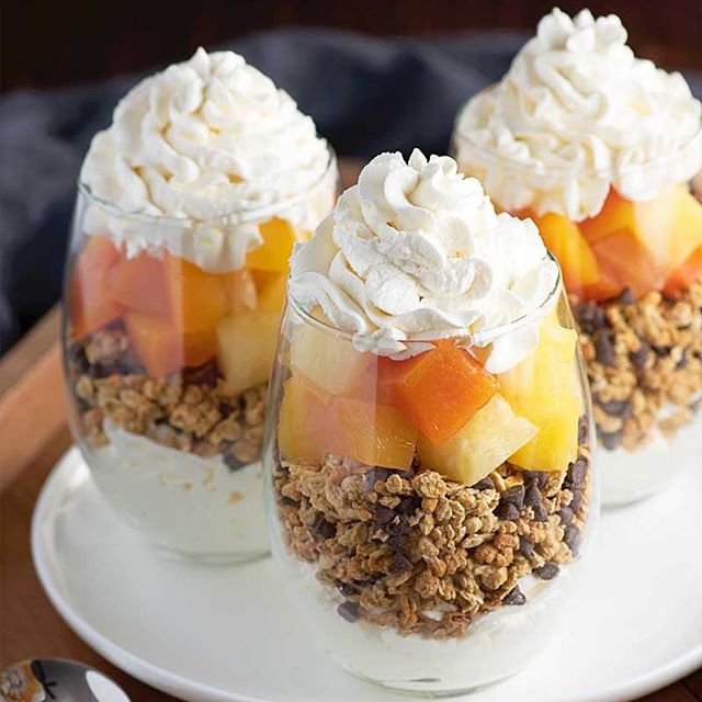 Fruit And Granola Parfaits With Whipped Cream Recipe | The Feedfeed