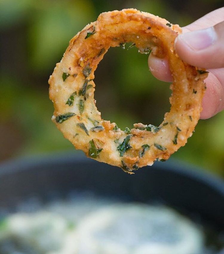 Crispy Buttermilk Battered Onion Rings With Fresh Herbs Recipe The