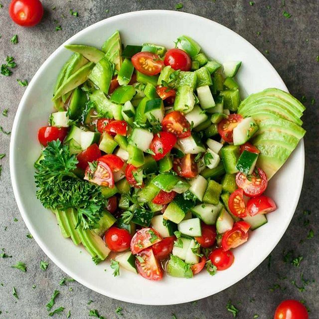 Cucumber And Tomato Salad With Avocado Recipe By Hi I M Jenn The Feedfeed