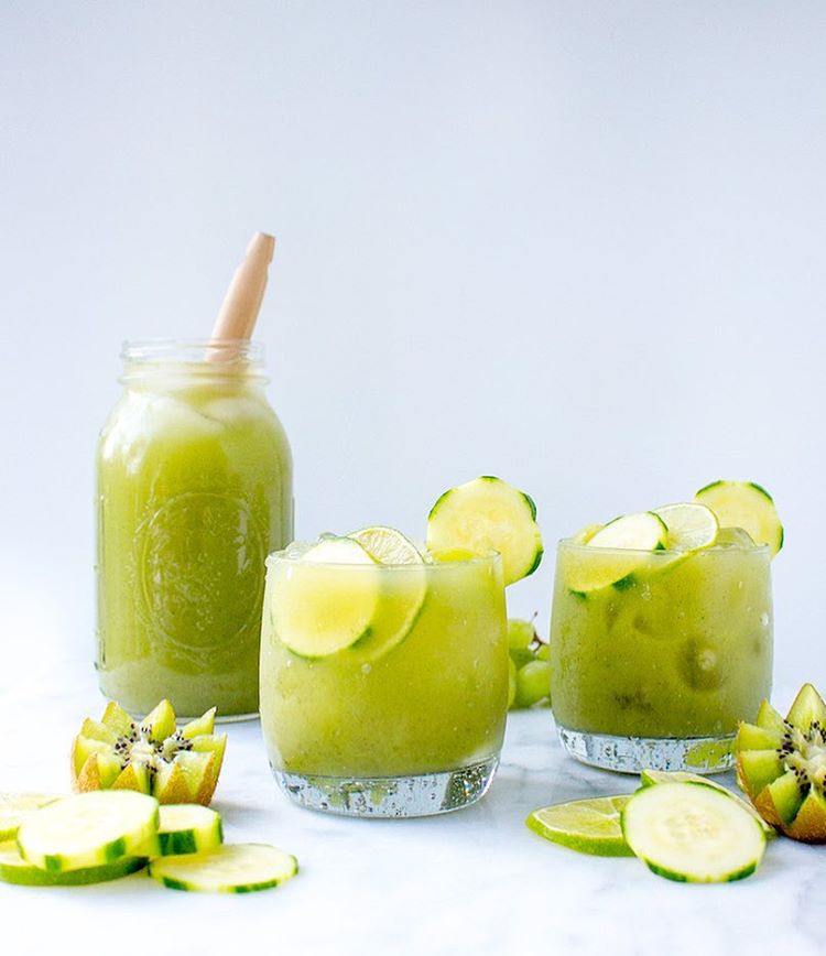 Kiwi, Cucumber And Green Grape Coolers by molly_yestoyolks Quick
