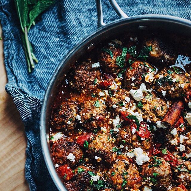 Lamb Meatballs In Tomato Sauce With Mint & Orange Recipe | The Feedfeed